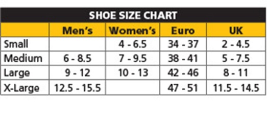 Feetures Size Chart
