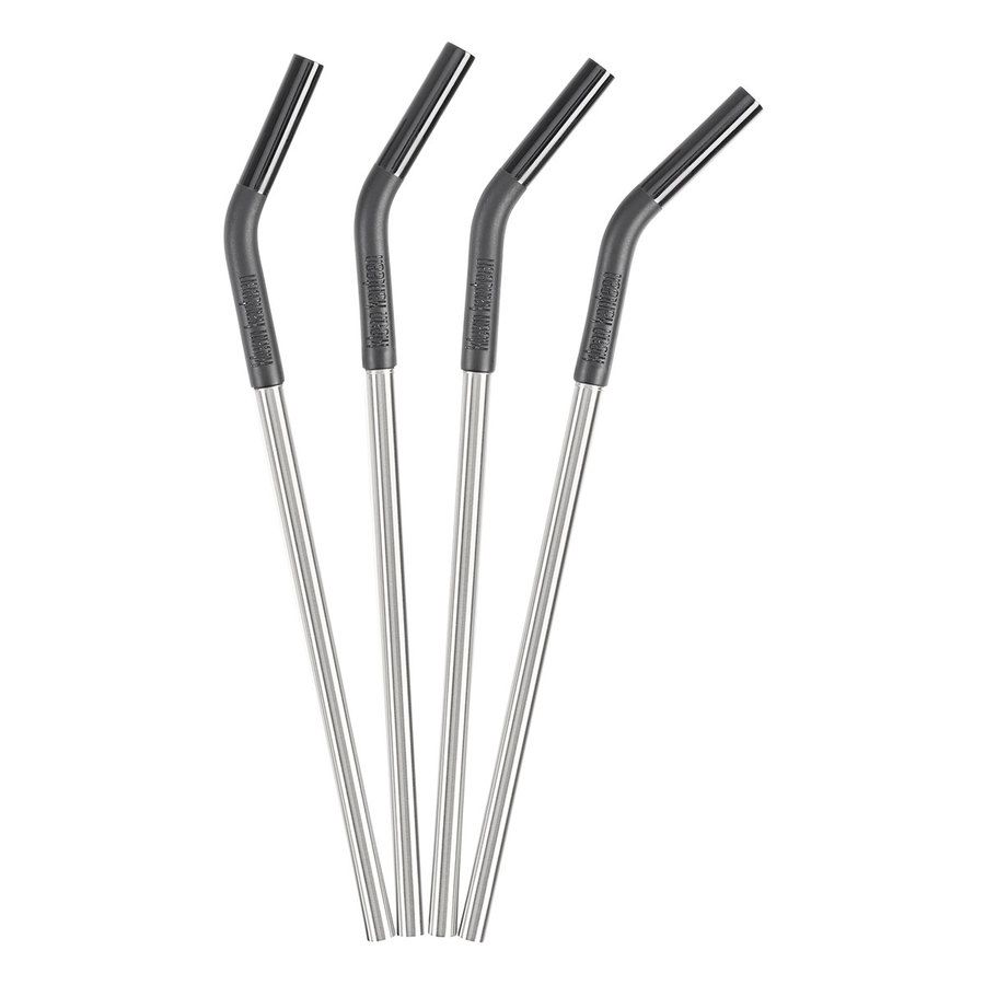 Klean Kanteen Steel Reusable Straws Pack of 4 Black Wildfire Sports