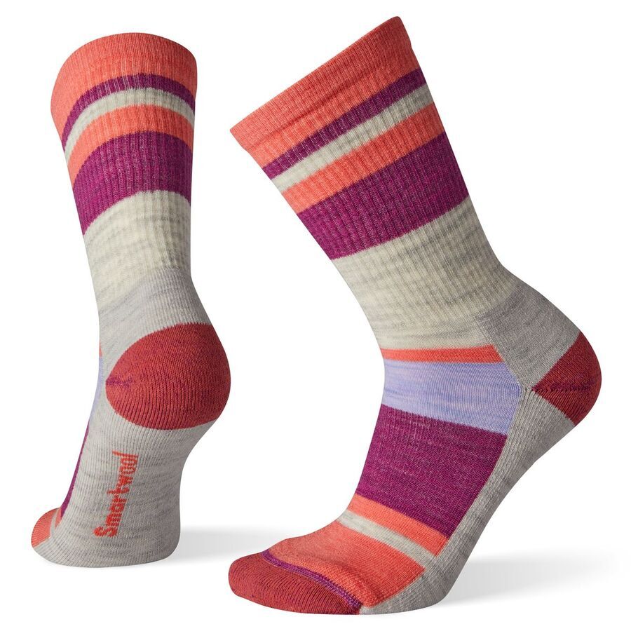 Smartwool Hike Lightweight Striped Crew Womens Socks Wildfire Sports