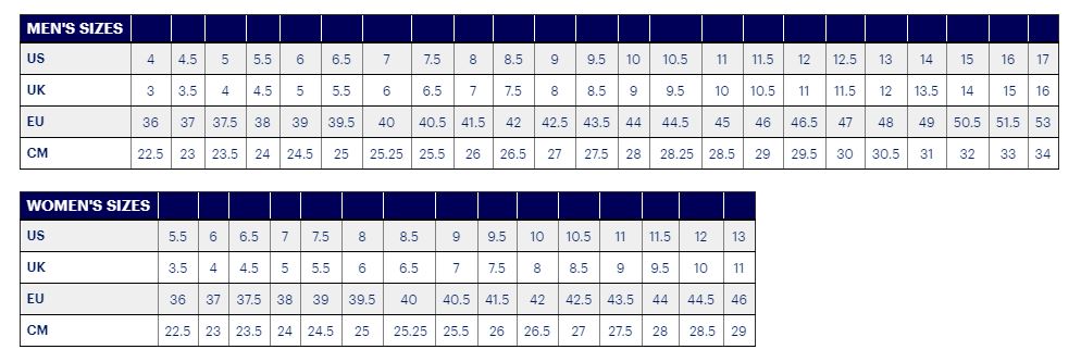 asics gel lyte 3 size chart