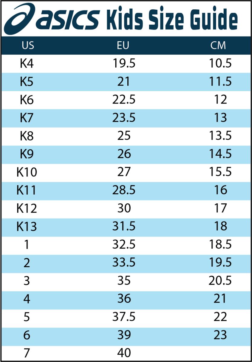 Размер кид. Sizes Kids ASICS. ASICS Kids EUR 31. ASICS Kids Размеры.