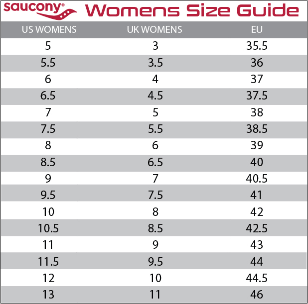 saucony size guide uk