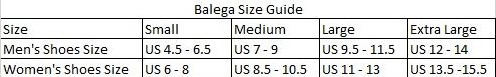 Balega Size Chart