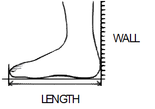 Diagram showing how to measure your foot