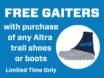 Free gaiters with Altra trail purchase