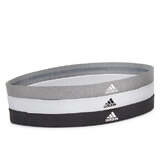 Adidas Sports Hair Band Pack of 3 Black/White/Grey