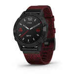 Garmin Fenix 6 Sapphire GPS Multisport Watch Black DLC with Red Nylon Band