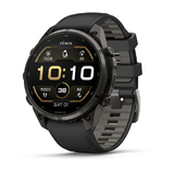 Garmin Fenix 9 Pro 47mm GPS Multisport Watch Carbon Gray DLC Titanium with Black/Pebble Gray Silicone Band