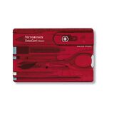 Victorinox Cyber SwissCard Credit Card Multitool Translucent Red