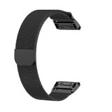 Wildfire SnapFit 22mm Milanese Watch Band for Garmin Fenix 5/6/7 Black